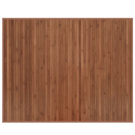 Tapis rectangulaire marron 80x100 cm bambou