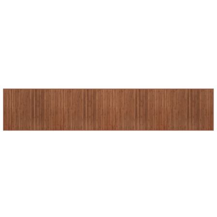 Tapis rectangulaire marron 80x400 cm bambou