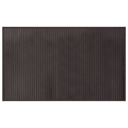 Tapis rectangulaire marron foncé 60x100 cm bambou