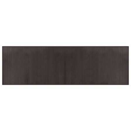 Tapis rectangulaire marron foncé 60x200 cm bambou