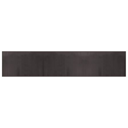 Tapis rectangulaire marron foncé 60x300 cm bambou