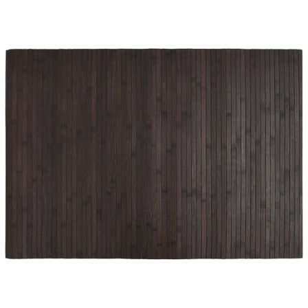 Tapis rectangulaire marron foncé 70x100 cm bambou