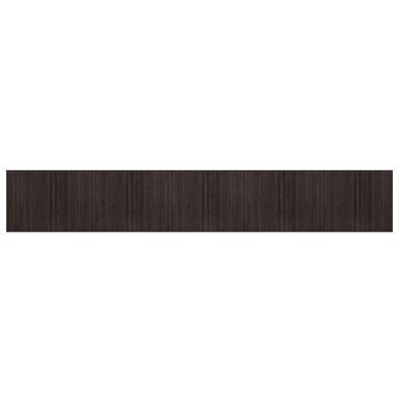 Tapis rectangulaire marron foncé 80x1000 cm bambou