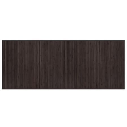 Tapis rectangulaire marron foncé 80x200 cm bambou