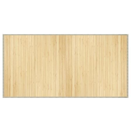 Tapis rectangulaire naturel clair 100x200 cm bambou