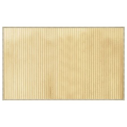 Tapis rectangulaire naturel clair 60x100 cm bambou