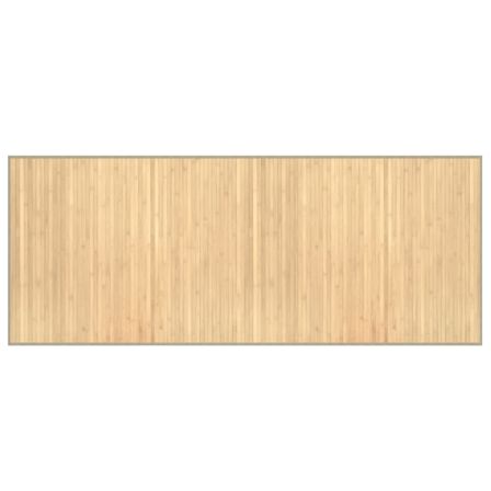 Tapis rectangulaire naturel clair 80x200 cm bambou