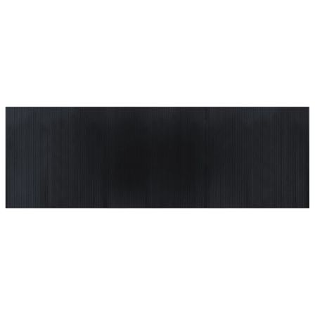 Tapis rectangulaire noir 100x300 cm bambou