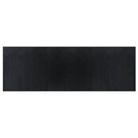 Tapis rectangulaire noir 100x300 cm bambou