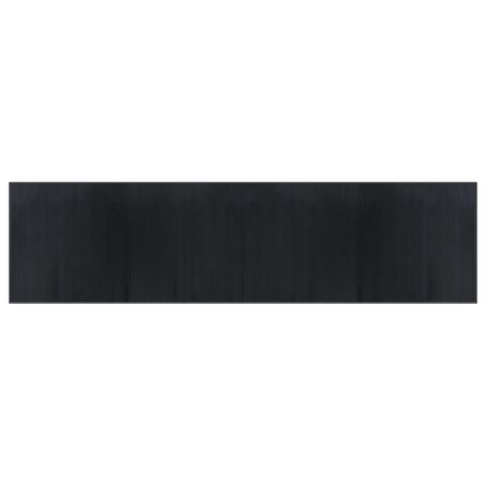 Tapis rectangulaire noir 100x400 cm bambou