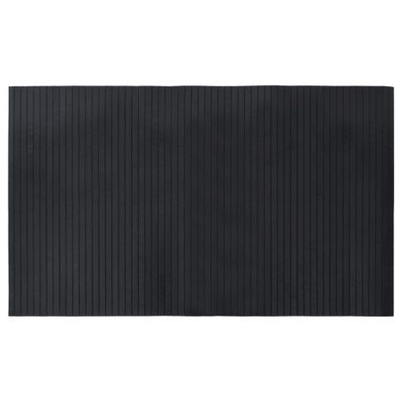 Tapis rectangulaire noir 60x100 cm bambou