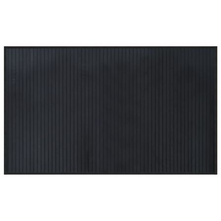 Tapis rectangulaire noir 60x100 cm bambou