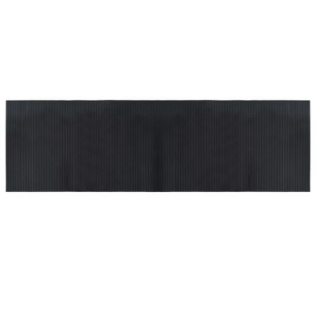 Tapis rectangulaire noir 60x200 cm bambou