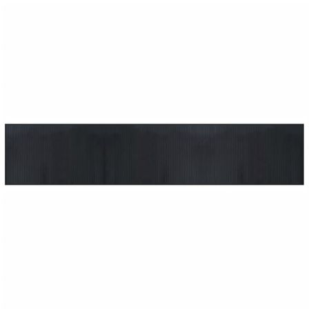 Tapis rectangulaire noir 60x300 cm bambou