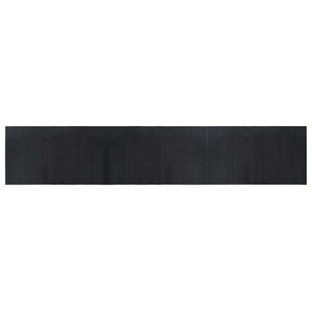 Tapis rectangulaire noir 60x300 cm bambou