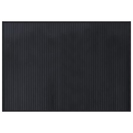 Tapis rectangulaire noir 70x100 cm bambou