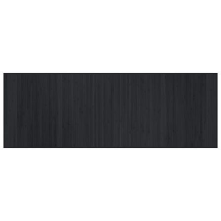 Tapis rectangulaire noir 70x200 cm bambou