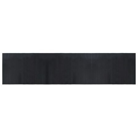 Tapis rectangulaire noir 70x300 cm bambou