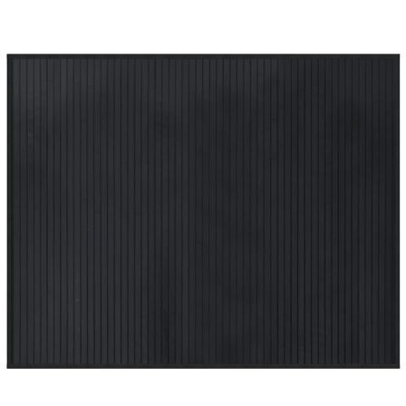 Tapis rectangulaire noir 80x100 cm bambou