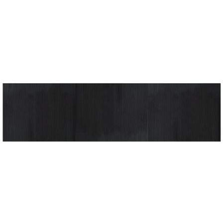 Tapis rectangulaire noir 80x300 cm bambou