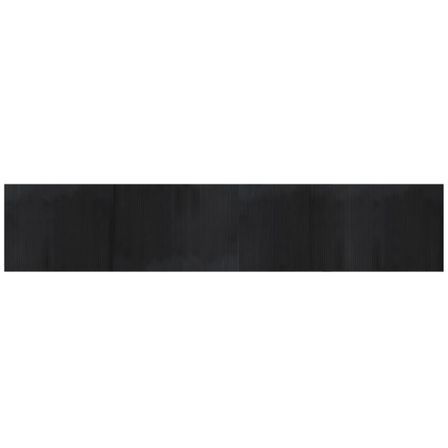Tapis rectangulaire noir 80x400 cm bambou