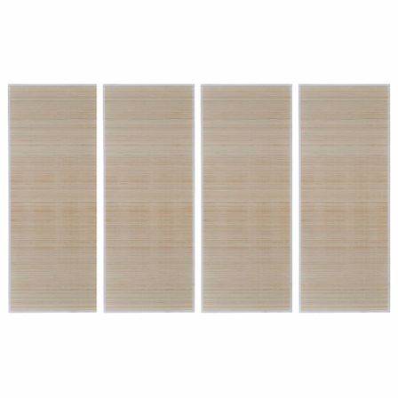 Tapis rectangulaires Bambou naturel 4 pcs 120x180 cm