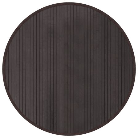 Tapis rond marron foncé 80 cm bambou