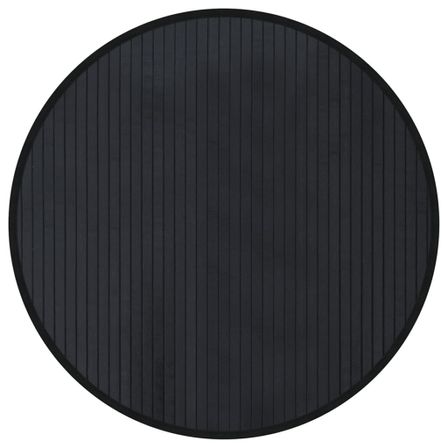 Tapis rond noir 60 cm bambou