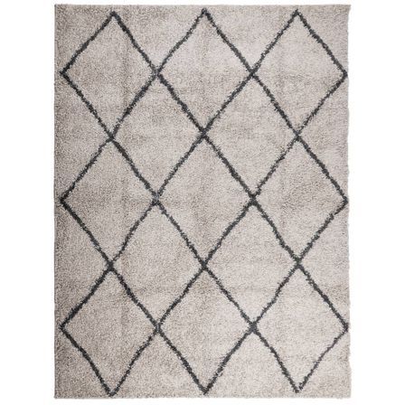 Tapis shaggy à poils longs moderne beige anthracite 300x400 cm