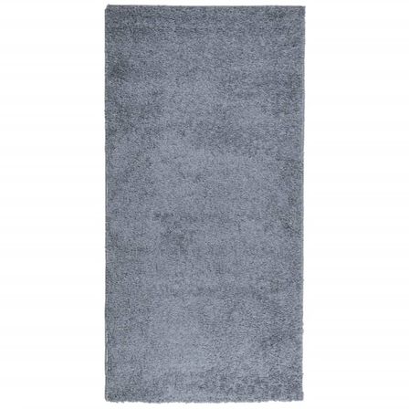 Tapis shaggy à poils longs moderne bleu 100x200 cm