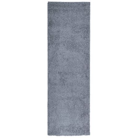 Tapis shaggy à poils longs moderne bleu 80x250 cm