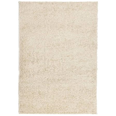 Tapis shaggy à poils longs moderne doré 140x200 cm
