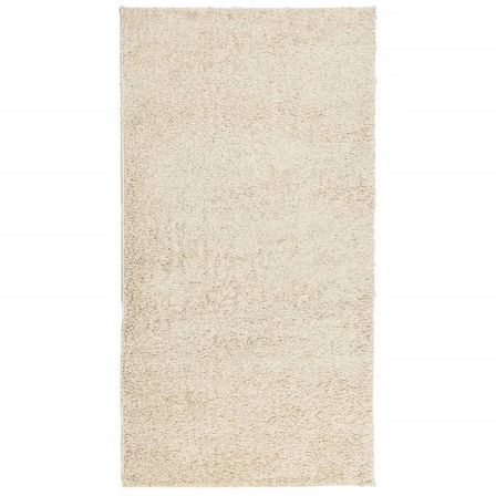 Tapis shaggy à poils longs moderne doré 80x150 cm