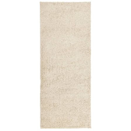 Tapis shaggy à poils longs moderne doré 80x200 cm