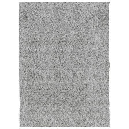 Tapis shaggy à poils longs moderne gris 140x200 cm