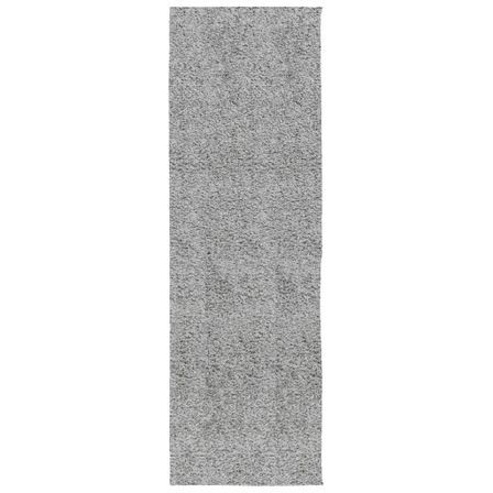 Tapis shaggy à poils longs moderne gris 80x250 cm