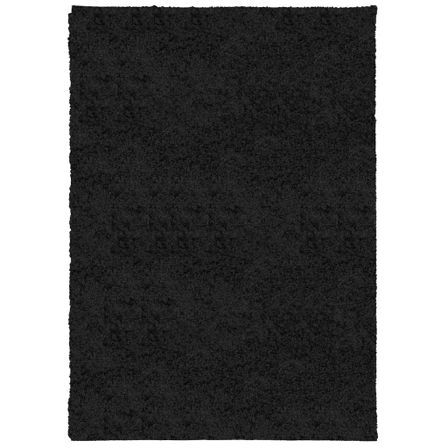 Tapis shaggy à poils longs moderne noir 120x170 cm