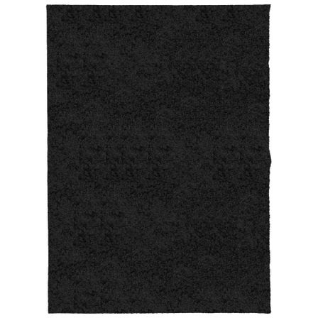 Tapis shaggy à poils longs moderne noir 140x200 cm