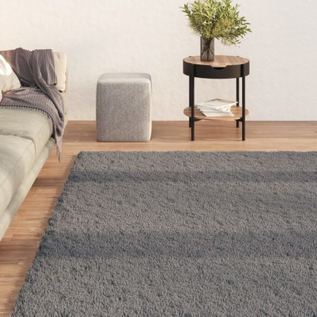Tapis shaggy doux lavable 200x290 cm Antidérapant Anthracite