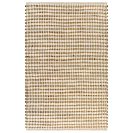 Tapis tissé à la main Jute Tissu 160 x 230 cm Naturel et blanc