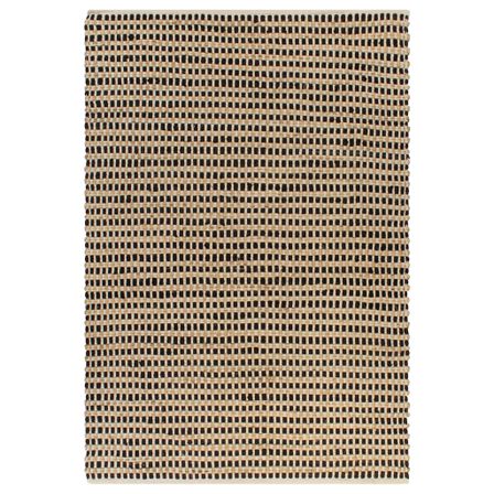 Tapis tissé à la main Jute Tissu 160 x 230 cm Naturel et Noir 2