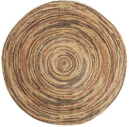 Tapis vintage en jute marron et beige Chany