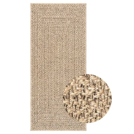 Tapis ZIZUR 80x200 cm aspect de jute intérieur et extérieur