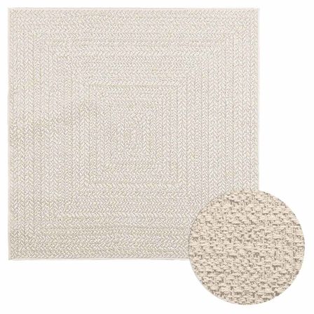 Tapis ZIZUR crème 120x120 cm aspect de jute intérieur extérieur