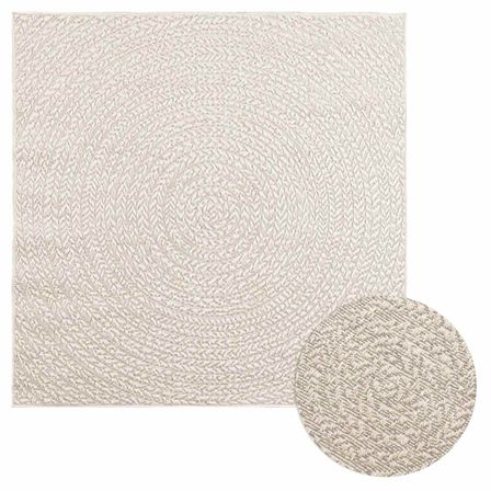Tapis ZIZUR crème 120x120 cm aspect de jute intérieur extérieur