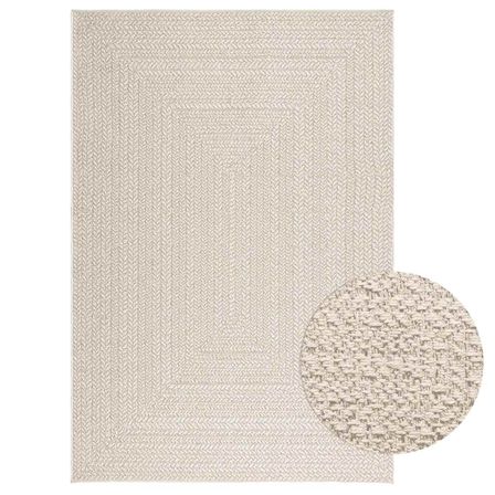 Tapis ZIZUR crème 140x200 cm aspect de jute intérieur extérieur