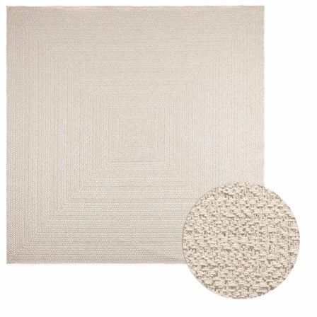 Tapis ZIZUR crème 240x240 cm aspect de jute intérieur extérieur
