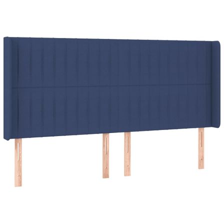 Tête de lit à LED Bleu 163x16x118/128 cm Tissu