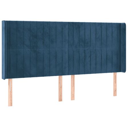 Tête de lit à LED Bleu foncé 163x16x118/128 cm Velours