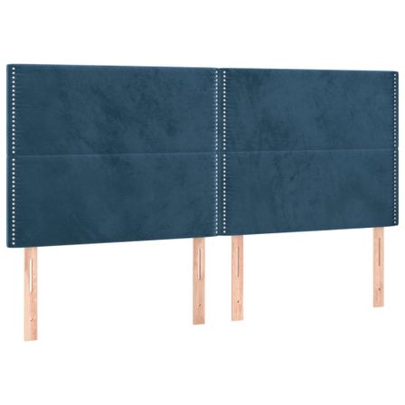 Tête de lit à LED Bleu foncé 200x5x118/128 cm Velours